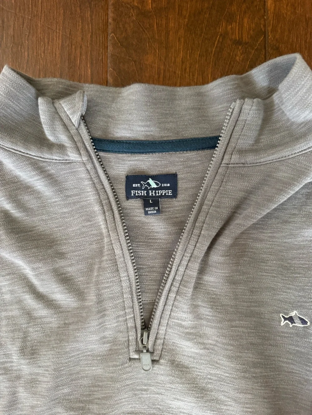 Fish Hippie Men’s Gray Quarter-Zip Sweater